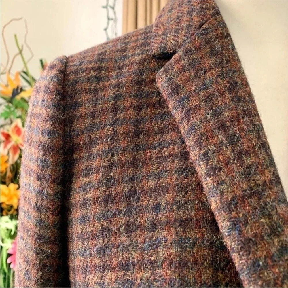 J.CREW COLLECTION Wool Coat Brown Blazer Plaid 8